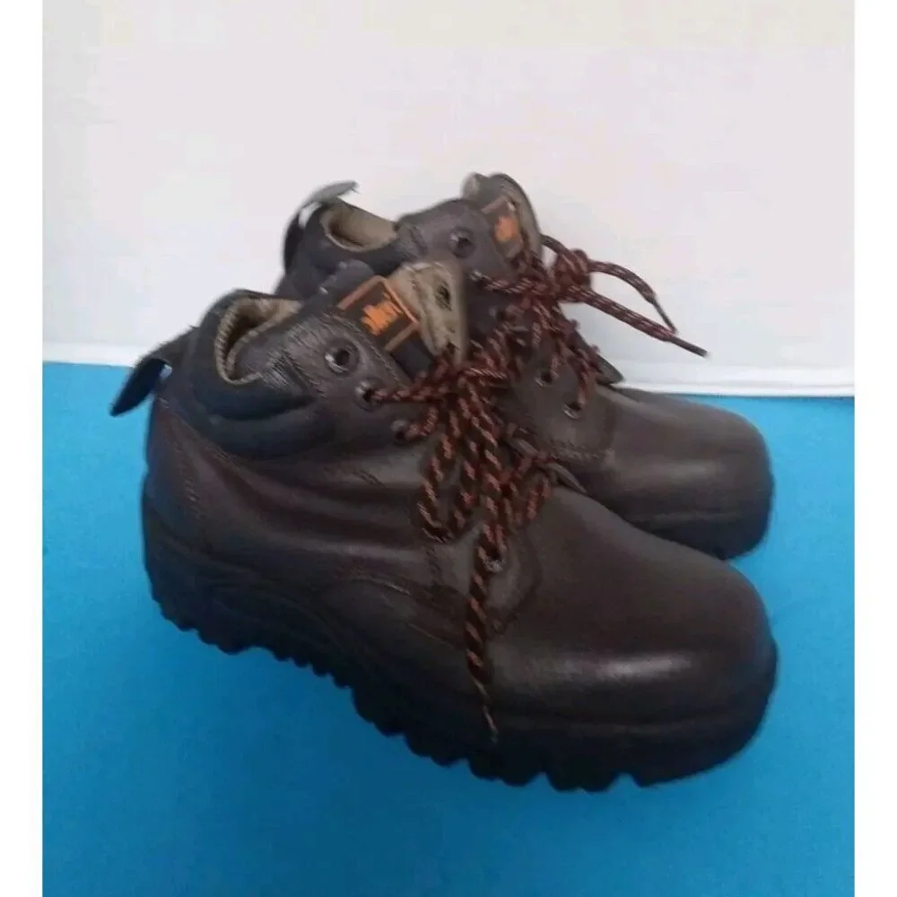 Vallor Brown Leather Safety Work Boots‎ Steel Toe Industrial Footwear